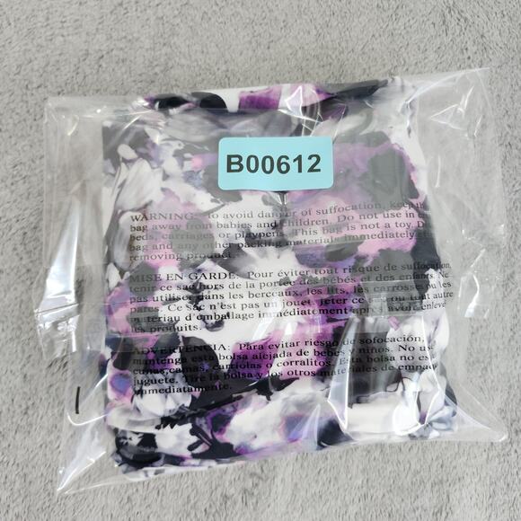 NEW Jusfitsu Swimsuit Size 6 Purple Black Floral Ruched Tummy Control High Cut - Picture 12 of 12